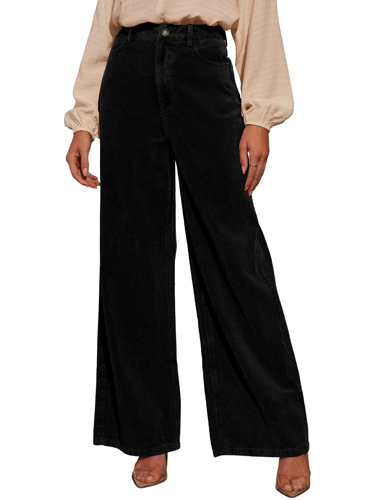 Sidefeel Elastic Waist Corduroy Pants