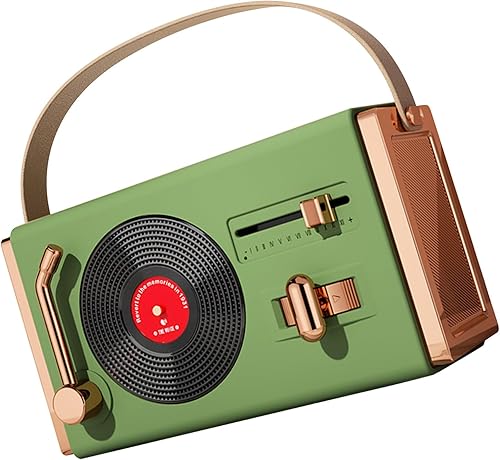 Miniatura 9 de Altavoces de dientes azules, altavoz de dientes azules retro, memorias USB portátiles para sala de estar, oficina, al aire libre (verde)