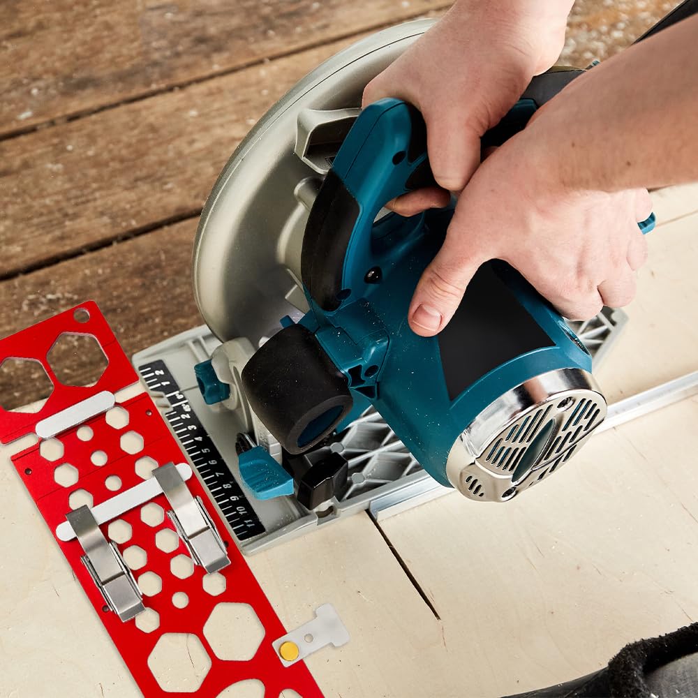 Guida ad Angolo Retto 90° 340mm Morsetto per Guida per Sega Circolare Universale Barra di Binario per Sega Circolare per la Lavorazione del Legno, Compatibile con Binario di Guida Makitas, Ros
