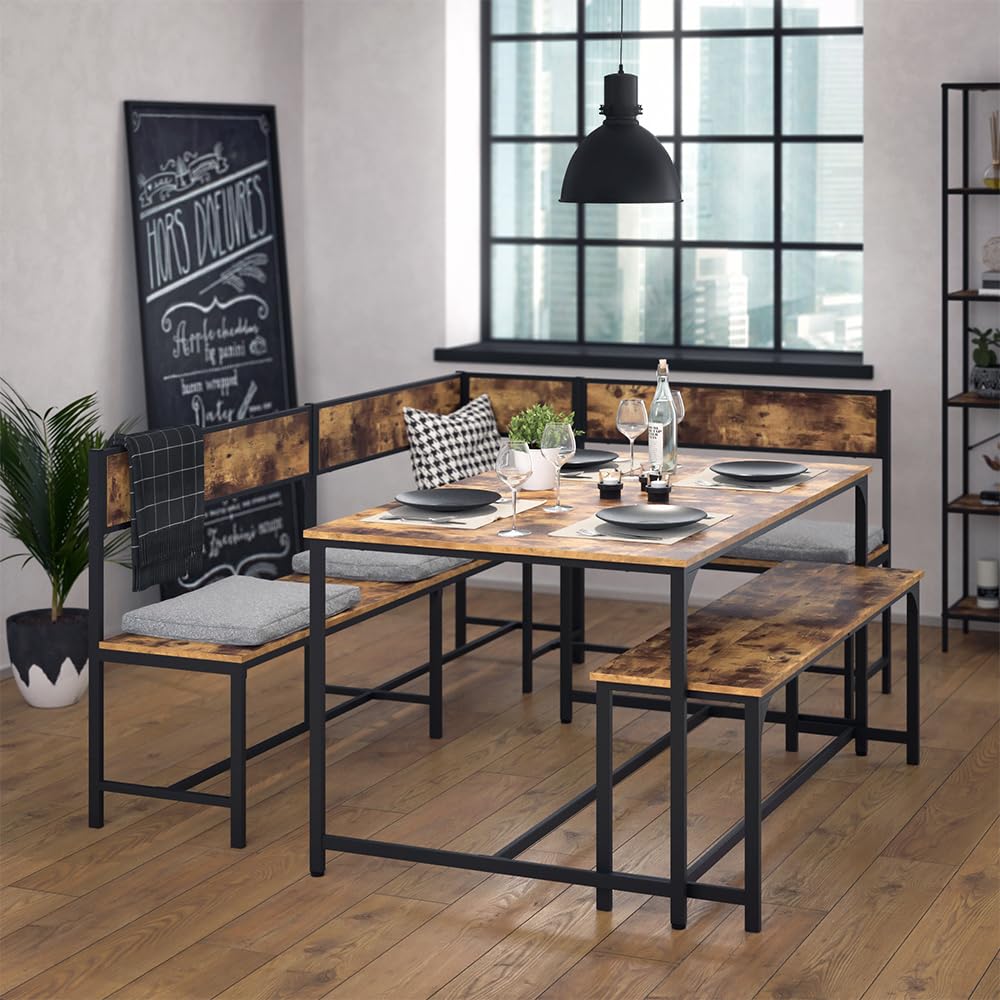 Vicco Banquette d'angle Salle à Manger Fyrk, Chêne Rustique, 195x142cm, Convient comme Solution d’Assise Peu encombrante pour Les espaces Repas