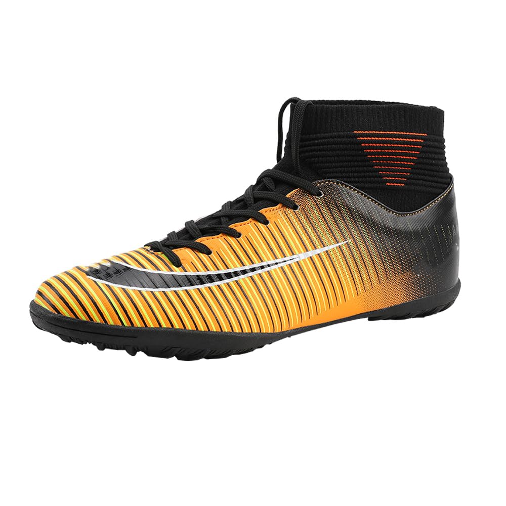 Big Kids Soccer Shoes Unisex Academy Indoor Outdoor Football Turf Durable Rubber Shoes TPU Outsole for Adult Ankle Cleats