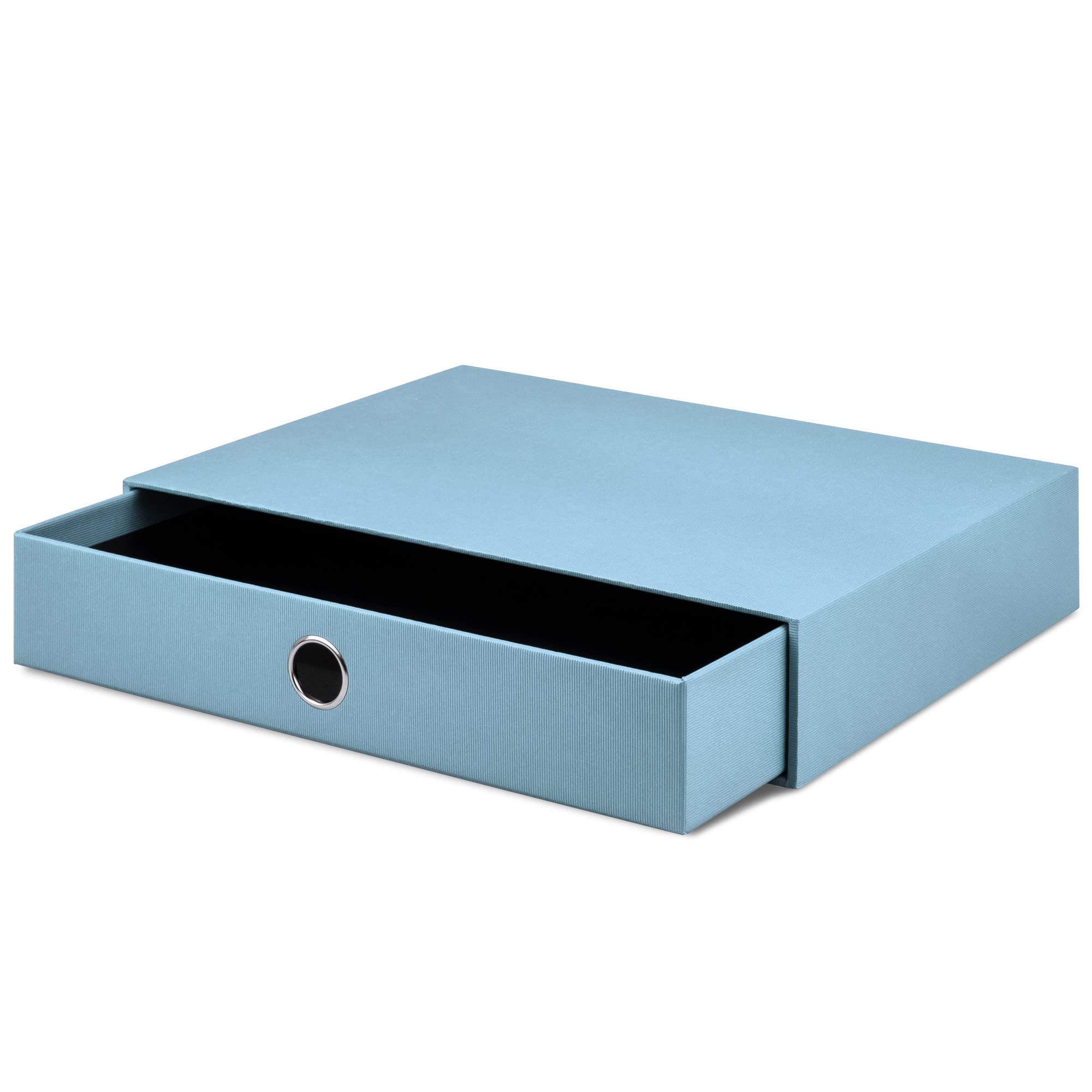 Rössler Boîte de rangement avec trou de préhension Bleu denim Format A4