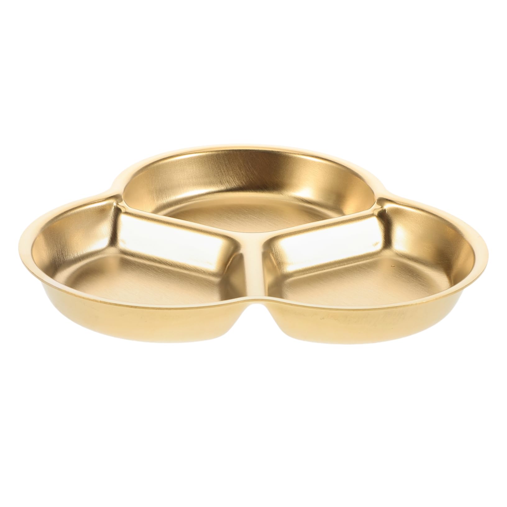 CIYODO Elegant Metal Sauce Dish Divided Side Plate for Grilling Dipping Sauces