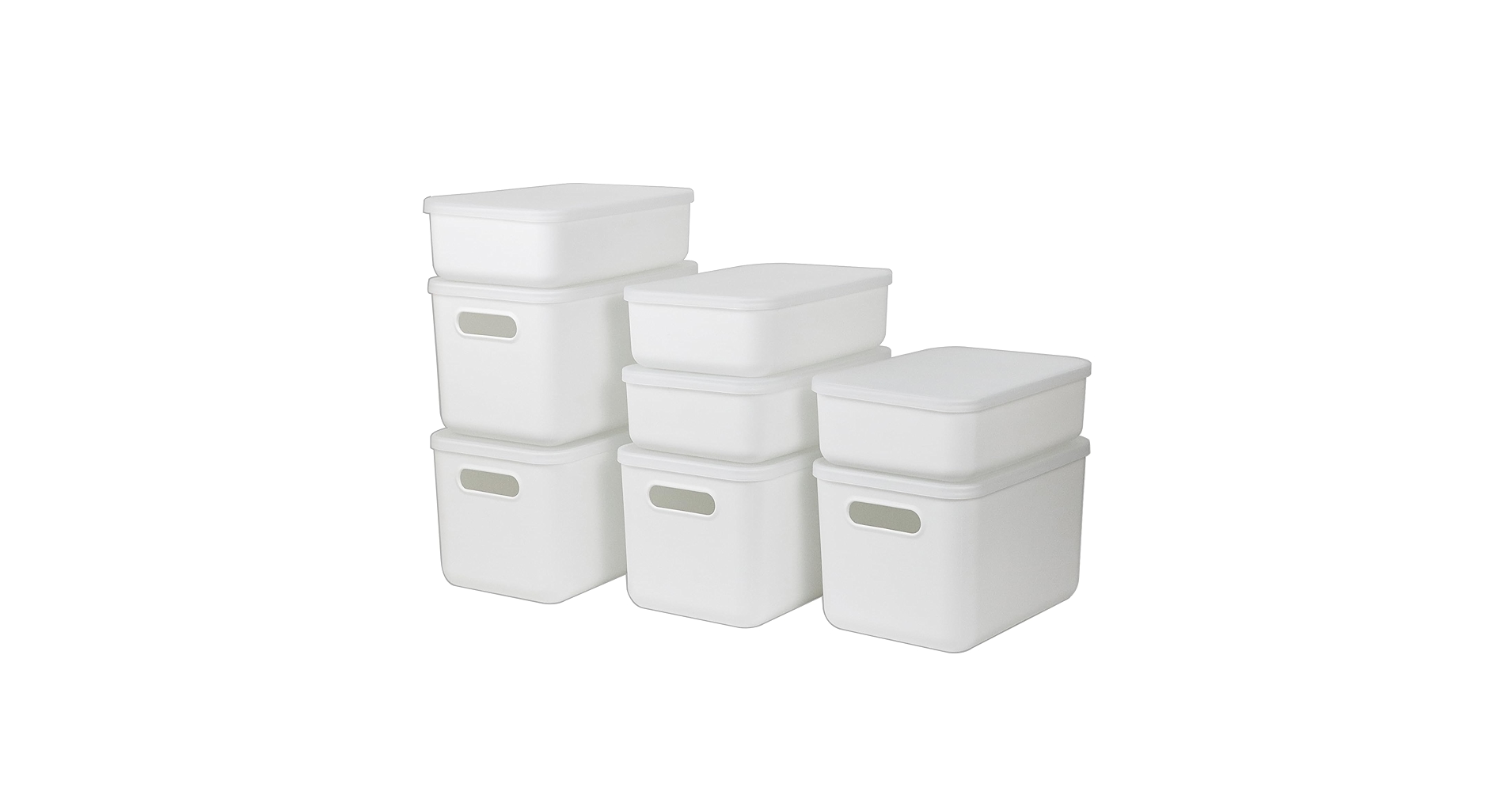 Amazon.com - ZEXALOR 8 Pcs Storage Bins with Lids, Stackable