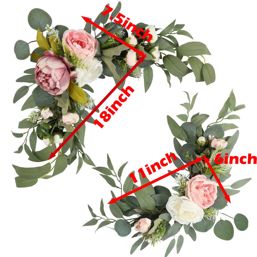 H&W Lot de 2 arches de mariage artificielles pour panneau de mariage, décoration de mariage poussiéreuse pour réception de mariage, cérémonie, toile de fond, table en cœur (pivoine de couleurs