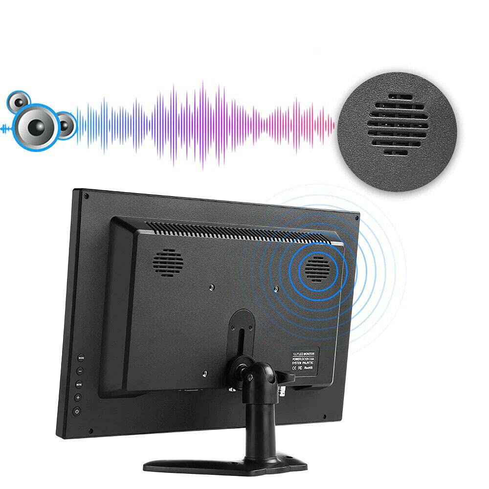 MONITOR VIDEOSORVEGLIANZA 13.3 POLLICI, MONITOR TELECAMERE DI SICUREZZA FULL HD HDMI VGA TFT BNC USB RCA CON ALTOPARLANTE - DISCORAMA®