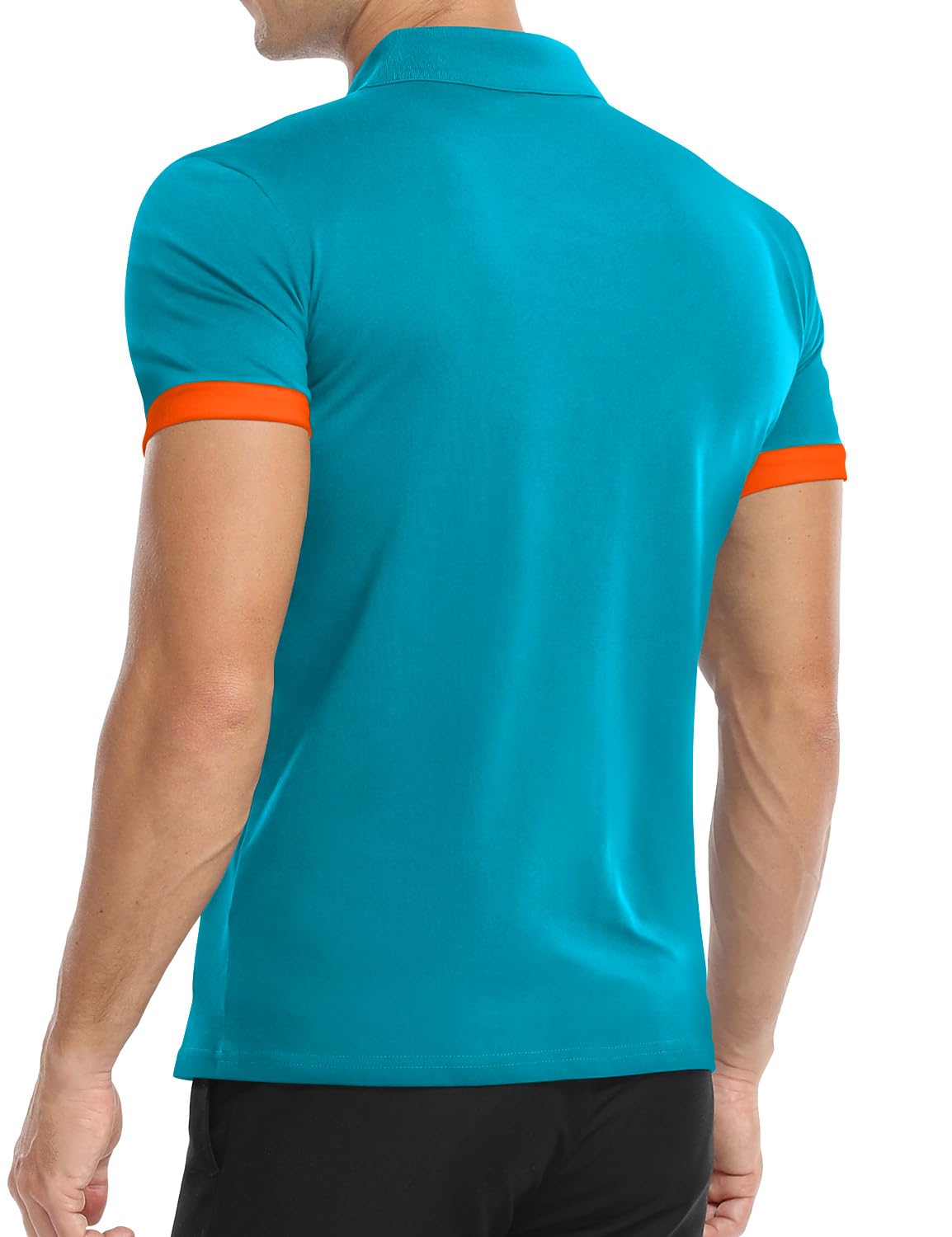 KUYIGO Uomo Polo Manica Corta Ricamo Testa di Cervo Golf Tennis Cotone T-Shirt S-XXL