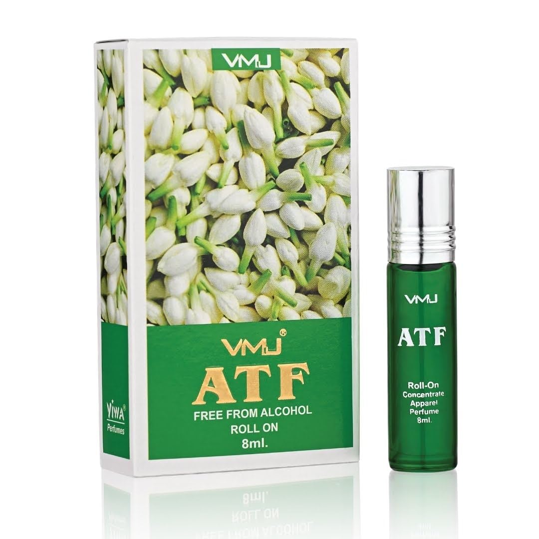 VMJ ATF 8ml Attar Roll On Perfume | Premium Mogra (Jasmine) Fragrance | Long-Lasting Unisex Attar Roll On | Viwa Perfumes-image-47