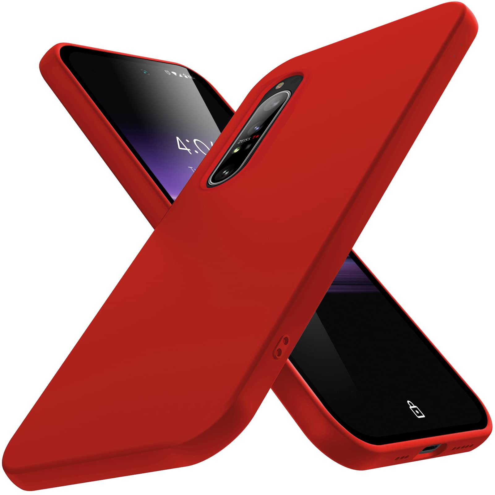 【4Kスマホ】Xperia 1 SIMロック解除済み ※新品ケース付き(赤) Xperia 1 VI Like standard 耐衝撃ケース ProCa レッド RT-RXP1M6AC3/R