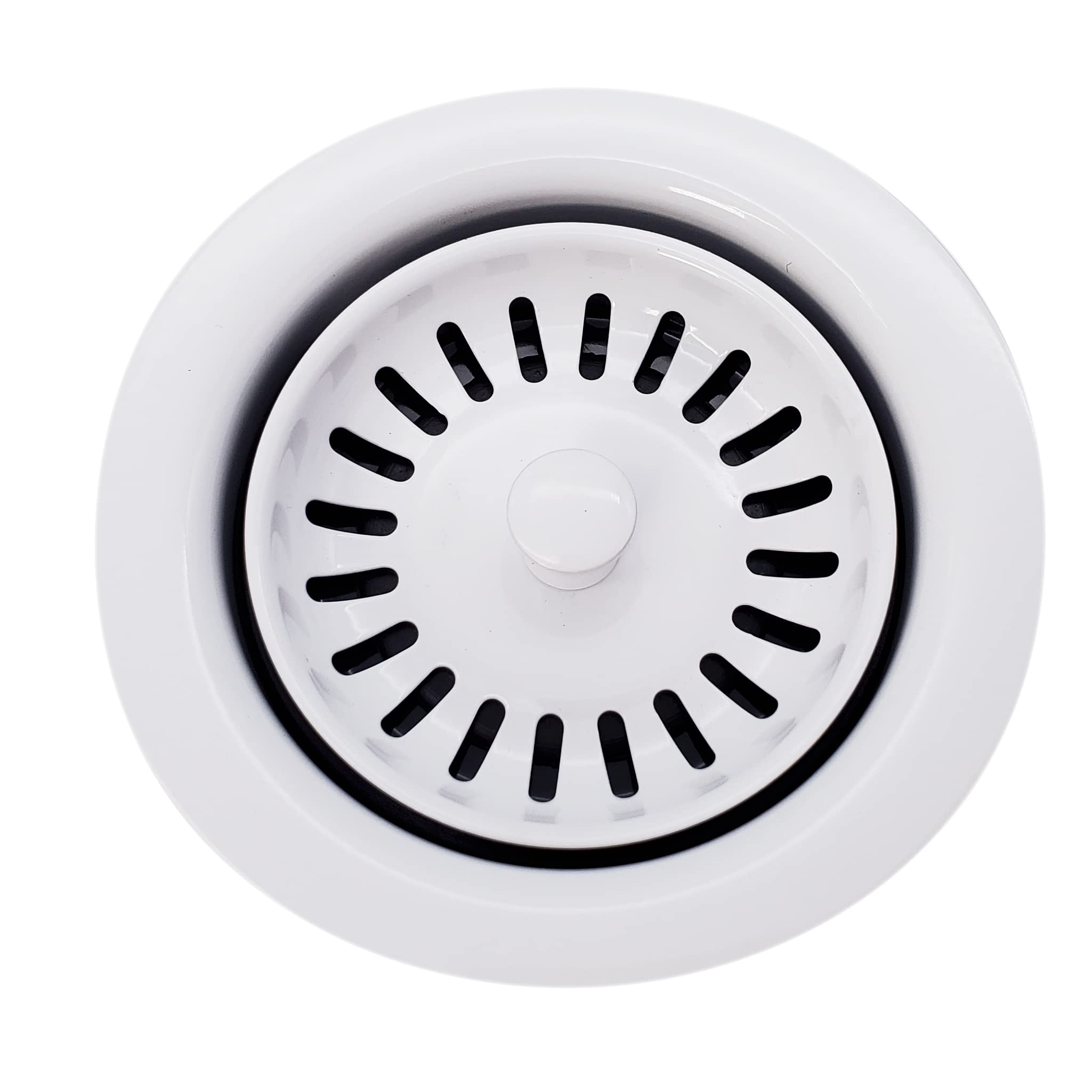 Westbrass CO2165S-50 Lot combiné de bride de vidange pour évier de cuisine avec passoire à panier, revêtement poudré blanc de 8,9 cm