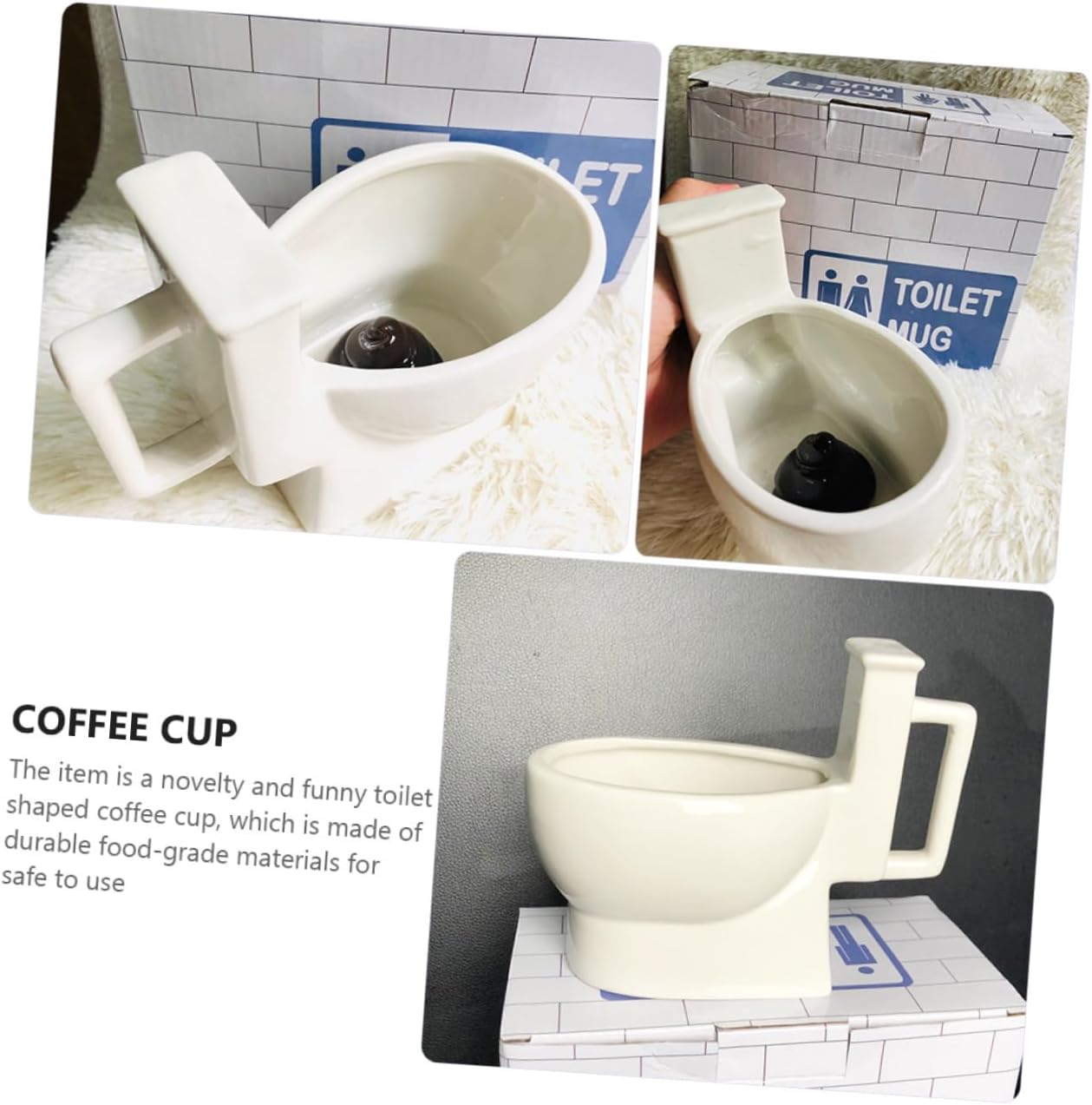SHOWERORO Funny Toilet Design Mug Ceramic Cup for Water Juice and Coffee Unique Party Novelty Water Container for Home Office and Outdoor Events