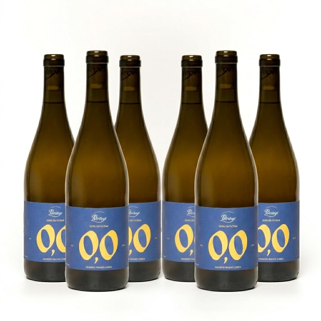 Sidra Petritegi 0,0% Sin Alcohol Sin Gluten 75 cl | Sidra Natural Asturiana/Euskadi en Botella | Bebida Refrescante Vegetariana (Pack 6)