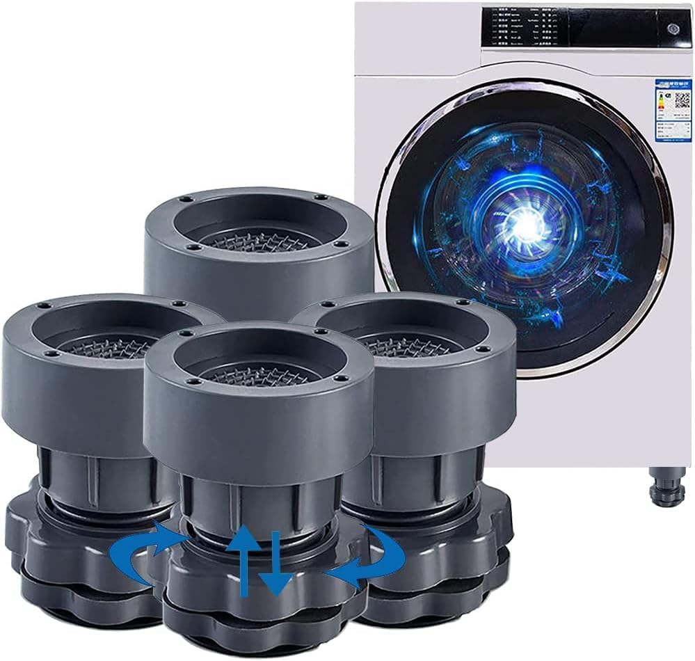 VARNIRAJ IMPORT & EXPORT WITH V LOGO Rubber Stand for Almirah, Wardrobe, Refrigerator Adjustable Dryer Shock & Noise Cancelling Pads -Set of 4-Pieces