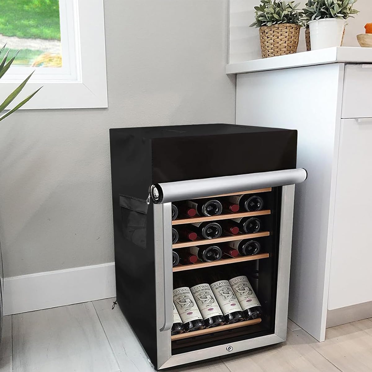Outdoor-Kühlschrankabdeckung – 210D Wasserdicht, Mit Reißverschluss, Für Aufrechte Kühlschränke Bis 56x58x86 Cm