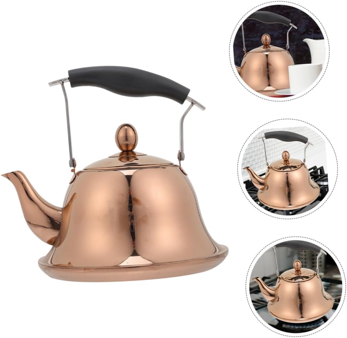 Sleek Stainless Steel Teapot Gooseneck Whistling Kettle for Tea Stovetop Use