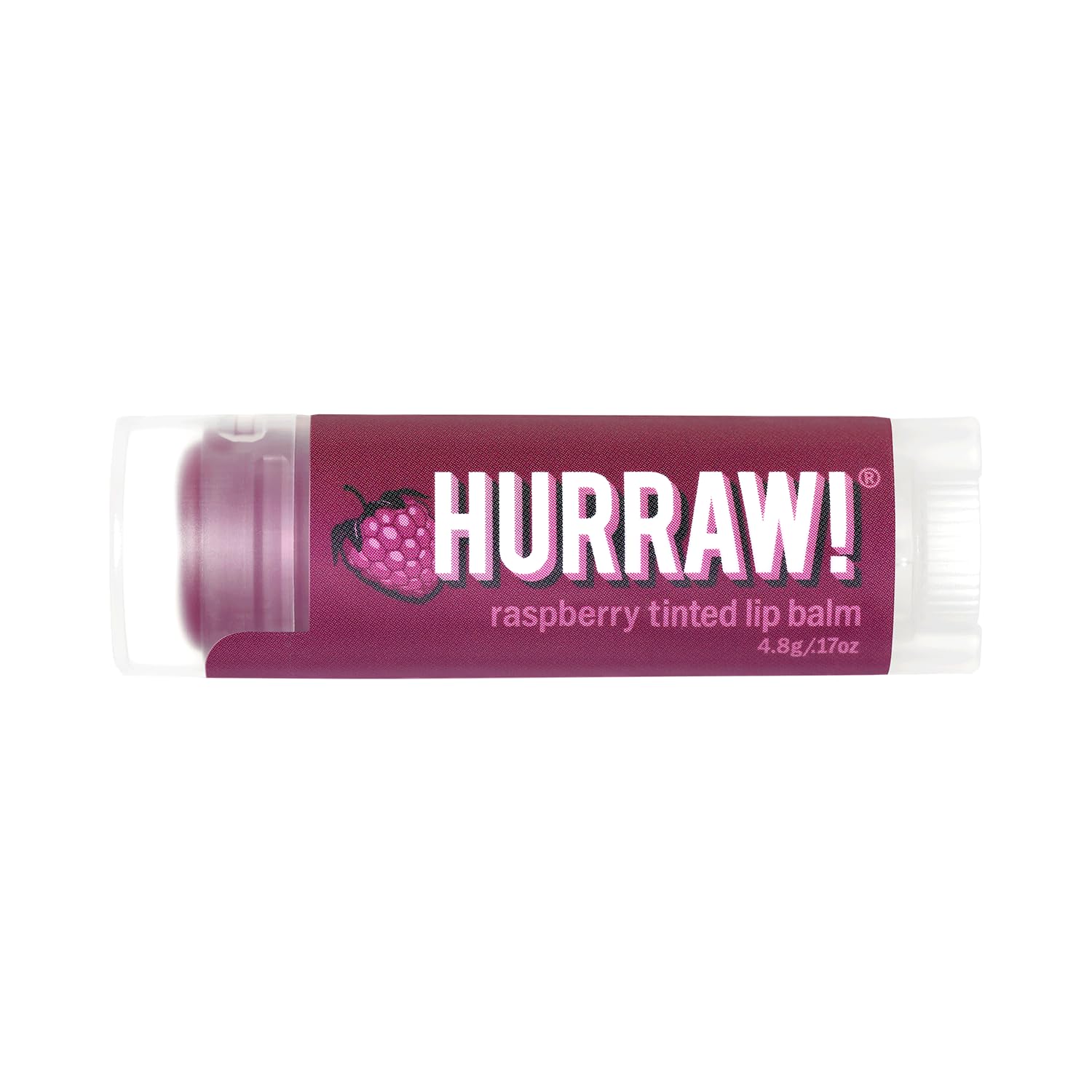 Hurraw! Raspberry Tinted Lip Balm: (Sheer Berry Tint) Organic, Certified Vegan, Cruelty and Gluten Free. Non-GMO, 100% Natural Ingredients. Bee, Shea, Soy and Palm Free. Made in USA