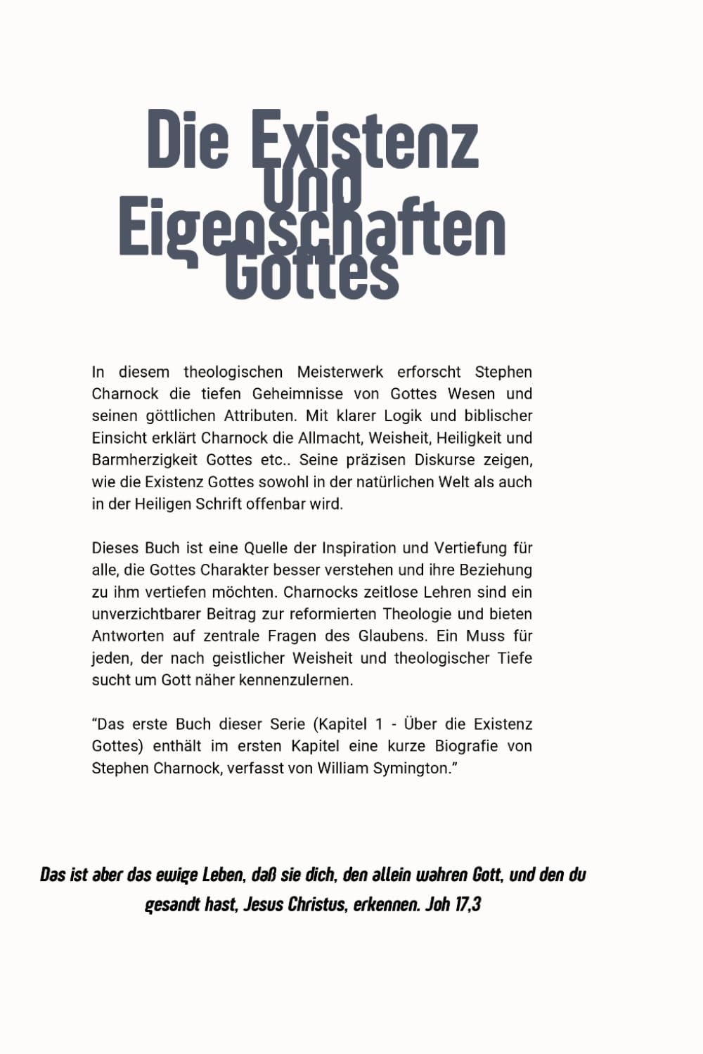 Die Existenz und Eigenschaften Gottes: Über die Existenz Gottes