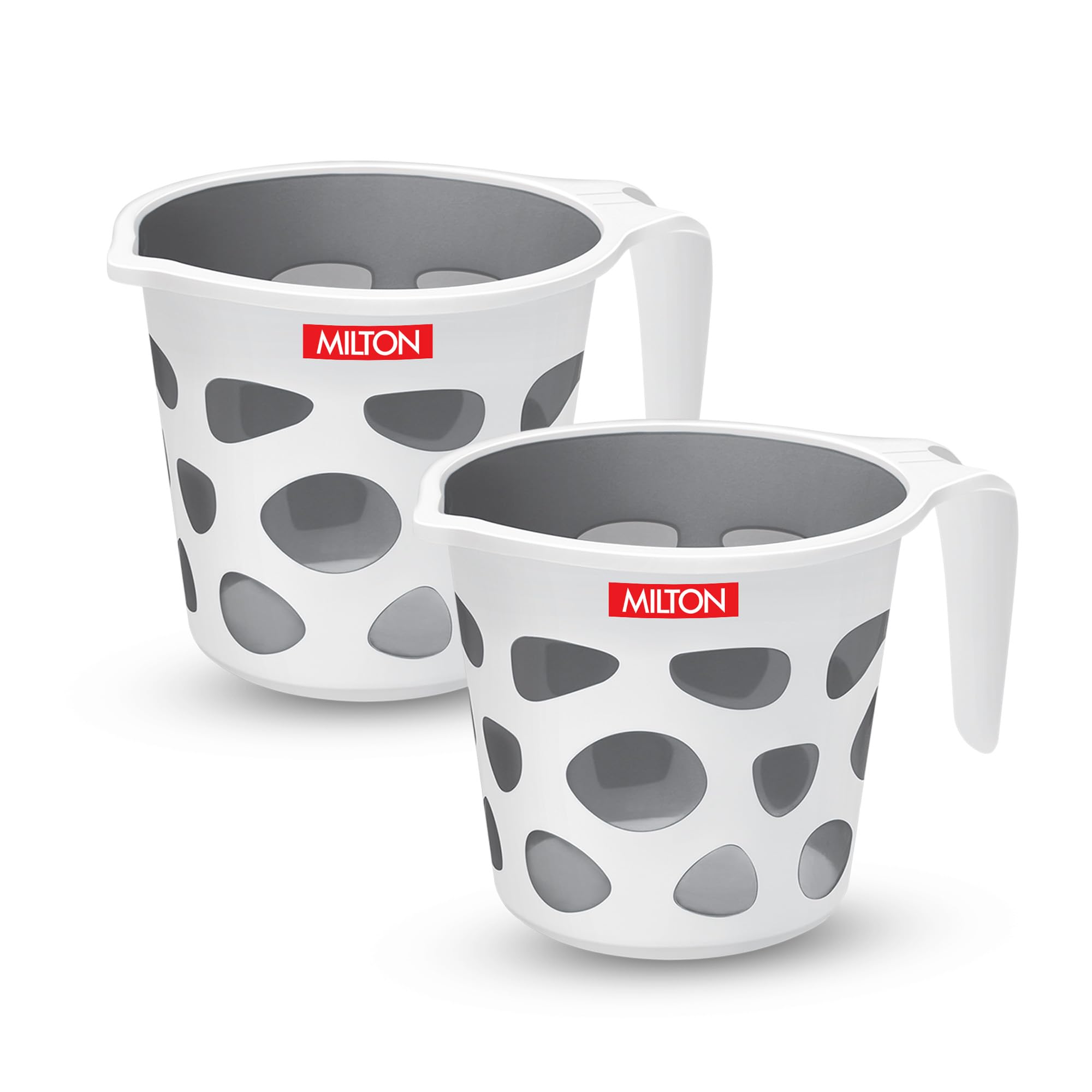 MILTON Duplex Plastic Mug Set of 2, 1.5 L Each | Lightweight & Unbreakable Bath Mug with Easy Grip Handle | Classy Design I Ideal for Bathing, Kitchen & Utility Use, Grey-image-27