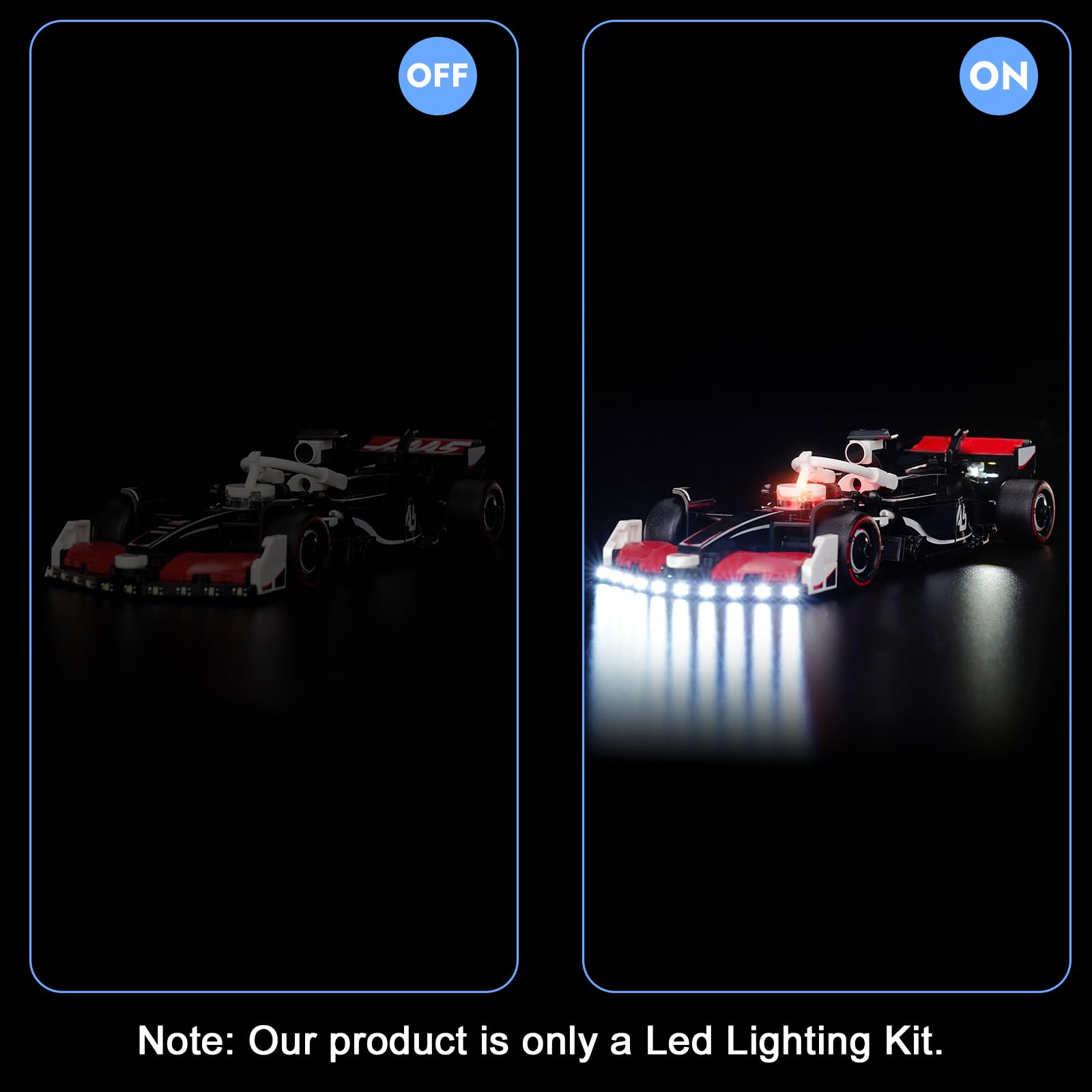 LocoLee Led Light Set Compatible with Lego 77250 MoneyGram Haas F1 Team VF-24 Race Car Led Decoration Lighting Kit Compatible with Lego 77250 Building Blocks Model,Only Lights Set,No Model - Image 4