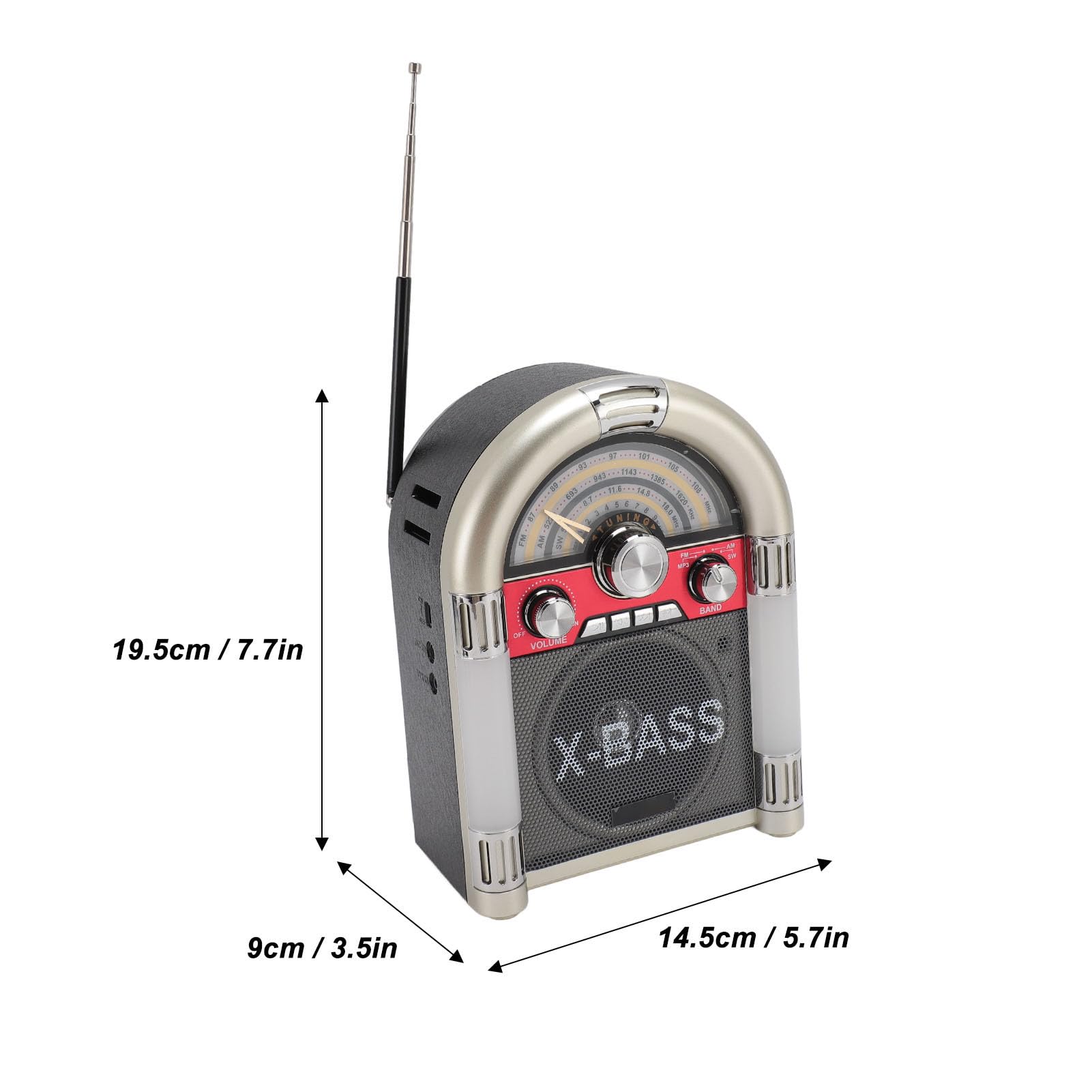 Radio AM FM Vintage France, Radio Portable Rétro avec Bluetooth et USB, Mini Radio Rechargeable pour Voyage et Maison