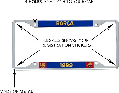 Miniatura 5 de Desert Cactus FC Barcelona Barça - Accesorios de coche, marco de matrícula de metal para club de fútbol y futbol, soporte para placa de matrícula y
