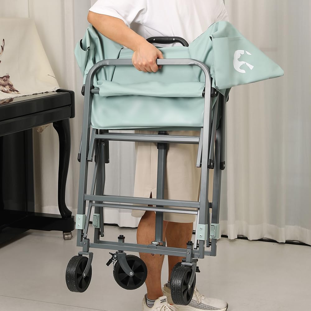 Garvee Vasca da Bagno Pieghevole per Animali Domestici con Carrello | per Cani e Gatti, Fino a 15 kg, Altezza Regolabile 4 Livelli, Ruote 360° con Freno, Filtro Peli Integrato, Scarico Facile