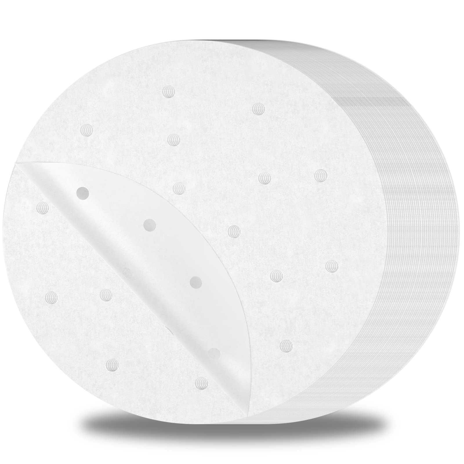 Lot De 200 Feuilles Papier Vapeur Anti-Adhésif 28 Cm - Perforé, Qualité Alimentaire - Pour Cuiseur Bambou, Friteuse Air, Four