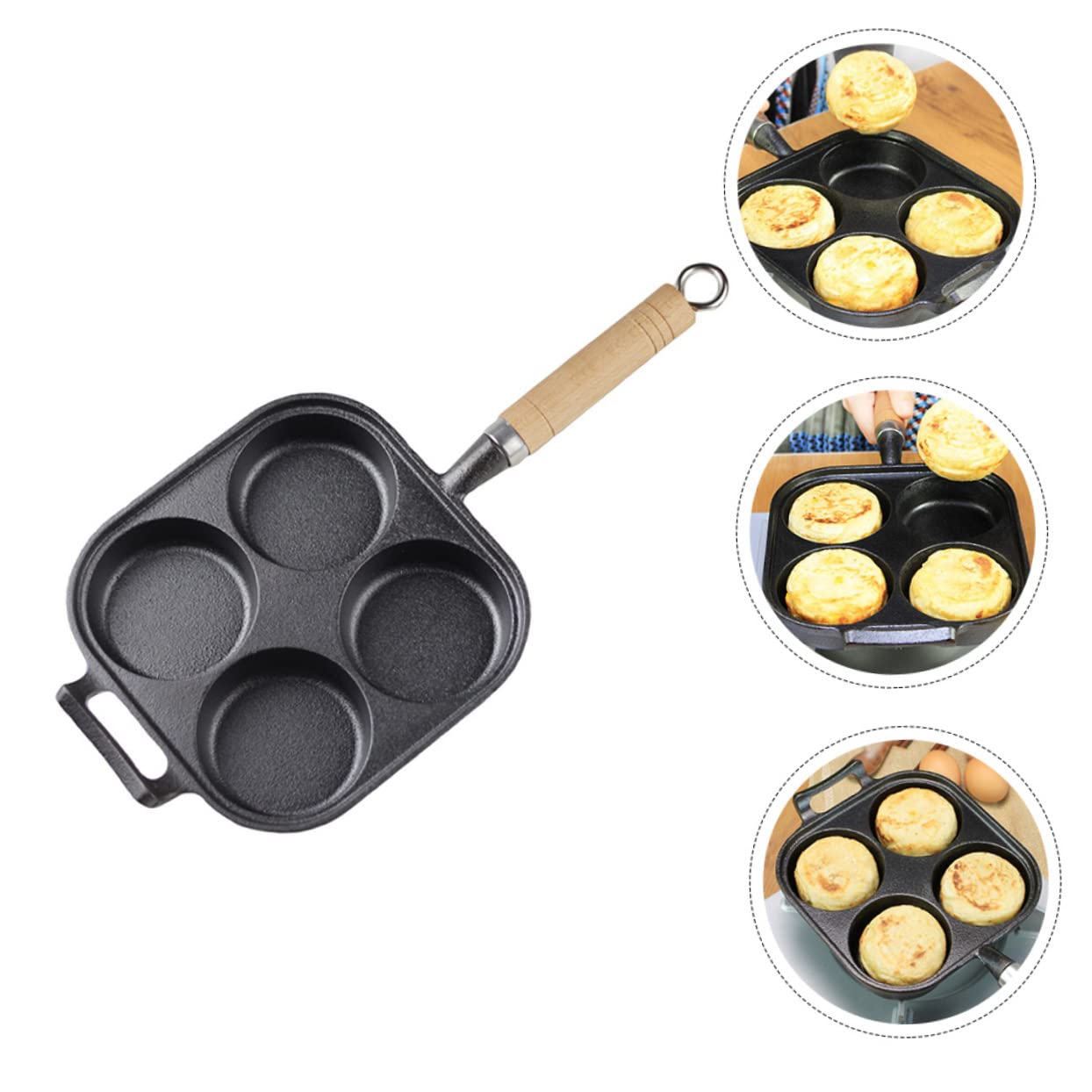 Padella per Uova Antiaderente con in Pentola Divisoria per Frittura Hamburger e Uova Adatta per Cucina Domestica e Ristoranti
