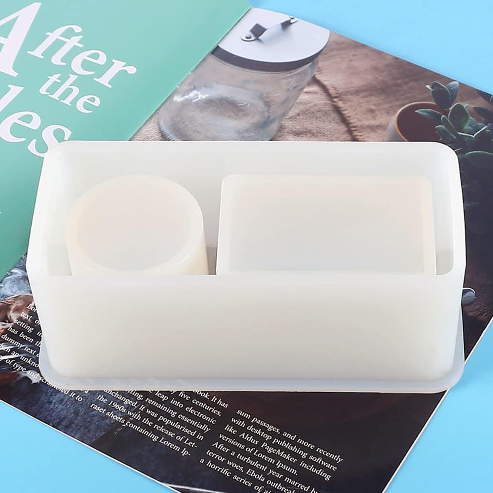 iSuperb Pen Holder Resin molds Organizer Silicone Mold Epoxy Casting Mold for Makeup Brush Storage Pens, Scissors, Glue Jewellery Trinket Vase Small Box DIY Crafts (Pen Holder Resin Mold)