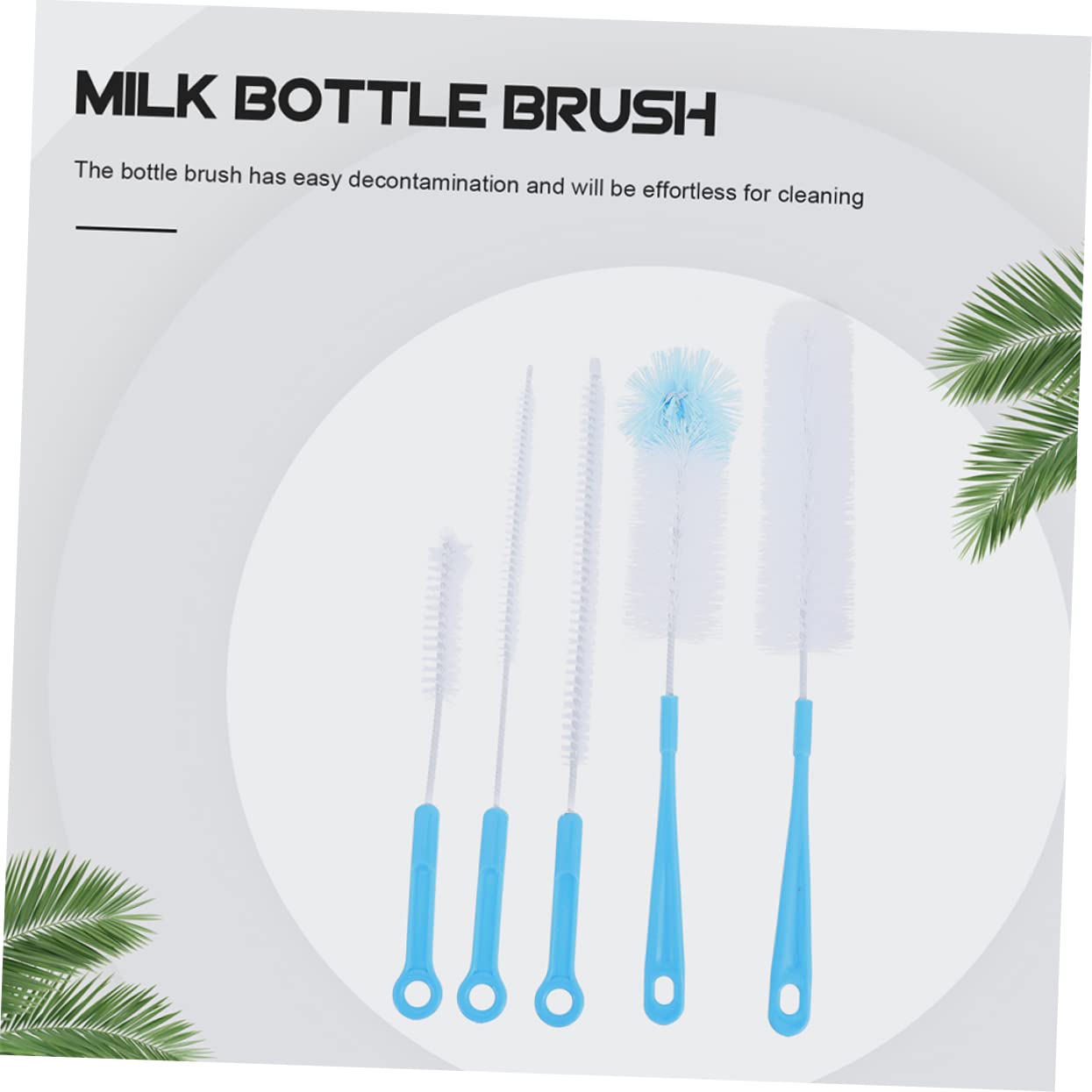 Gatuida 15pièces Brosse De Nettoyage Pour Bouteilles Pour Biberons Goupillons Et Accessoires Pour Nettoyage Et Soin Des Biberons Et Contenants Étroits Couleur Bleue