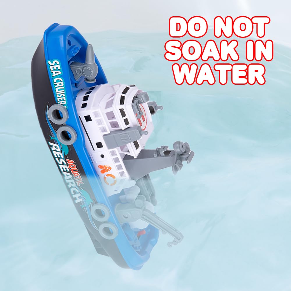 Bateau Pompier Électrique Avec Pulvérisation D’Eau – Jouet De Bain Flottant Avec Lumières Et Sons – Pour Baignoire, Piscine, Plage – Cadeau Pour Enfant
