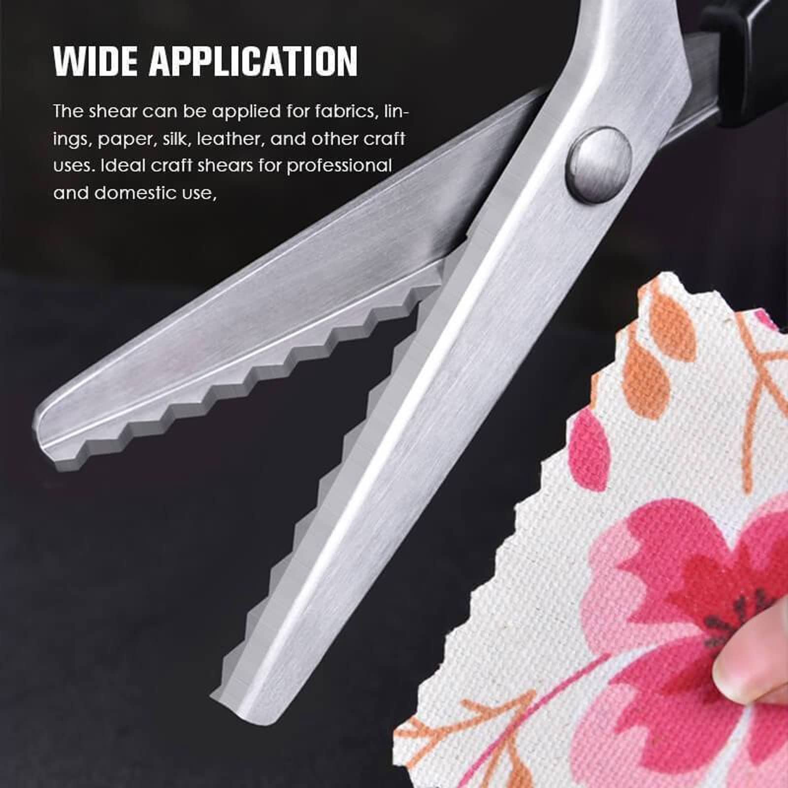 Ciseaux de cuisine Crush Ciseaux Triangle/Dents rondes Coupe Couture Tailleur Cuir Artisanat Tissu Couture Processus Ciseaux (Orange blanc)