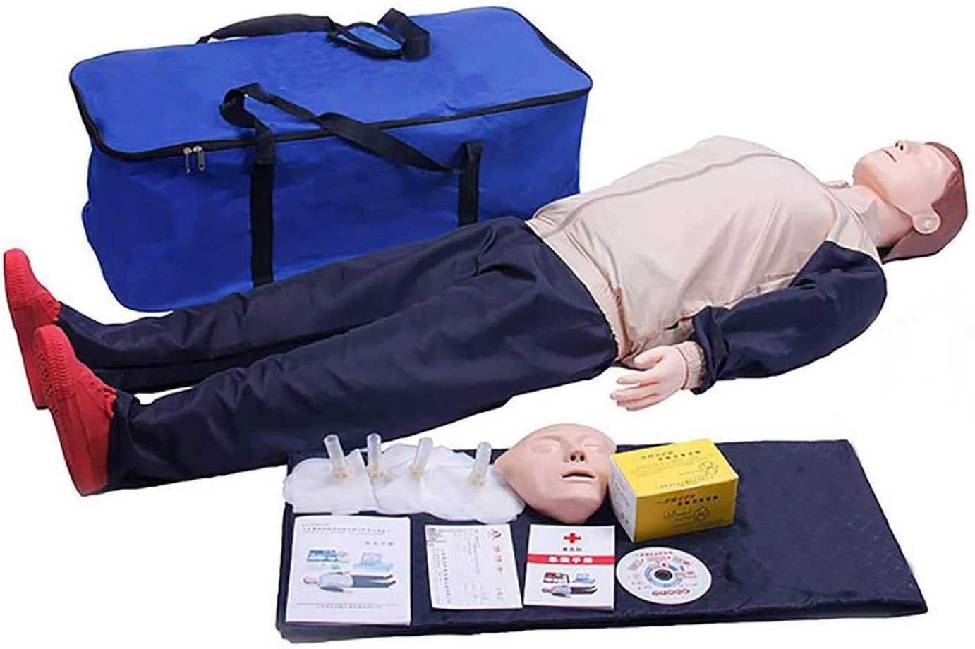 FKJFLZProfessional Adult CPR Training Manikin,Full Body CPR Manikin Kit First Aid Training Manikin for Medical Training Teaching Supplies,Medium Skin