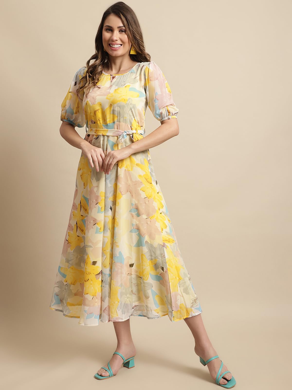 Tee Projekt Women Lemon Zest Floral Maxi Dress