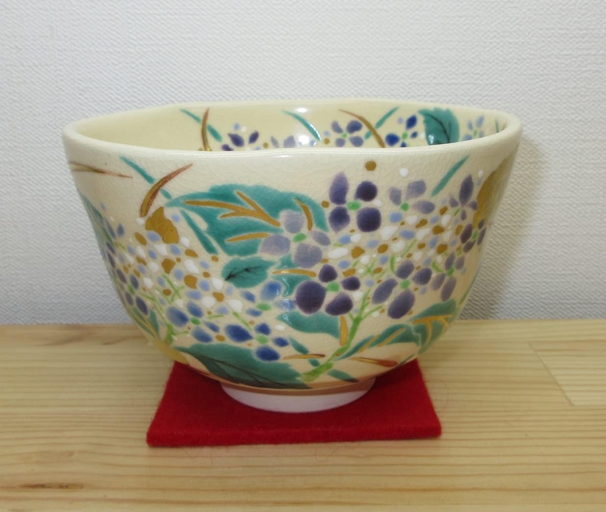 奉呈 茶道具 茶碗 抹茶茶碗 京焼 紫陽花の絵 花蝶窯 手塚石雲