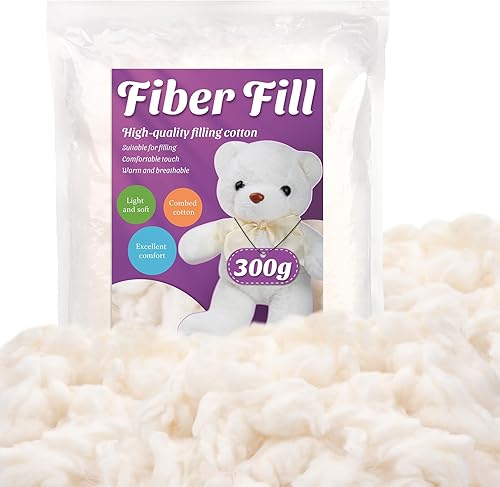 Miniatura 8 de Kogyxe Relleno de algodón de 7.06 onzas, relleno de algodón natural para animales de peluche, relleno de almohada suave para animales de ganchillo,