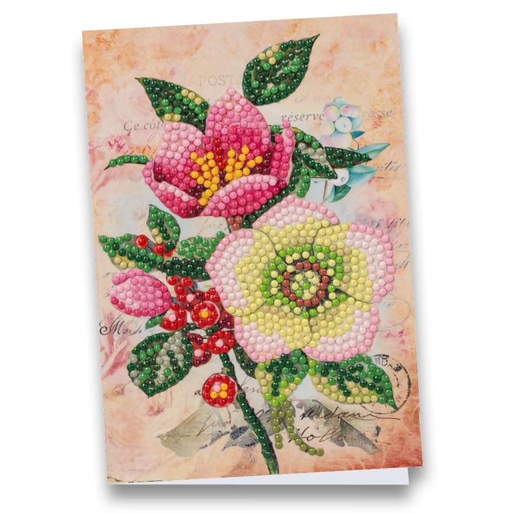 Ideen mit Herz Diamond Painting Greeting Card | DIN B6 (11.5 x 16.5 cm) | 370 g/m² | Includes Envelope & Tools (Christmas Roses)