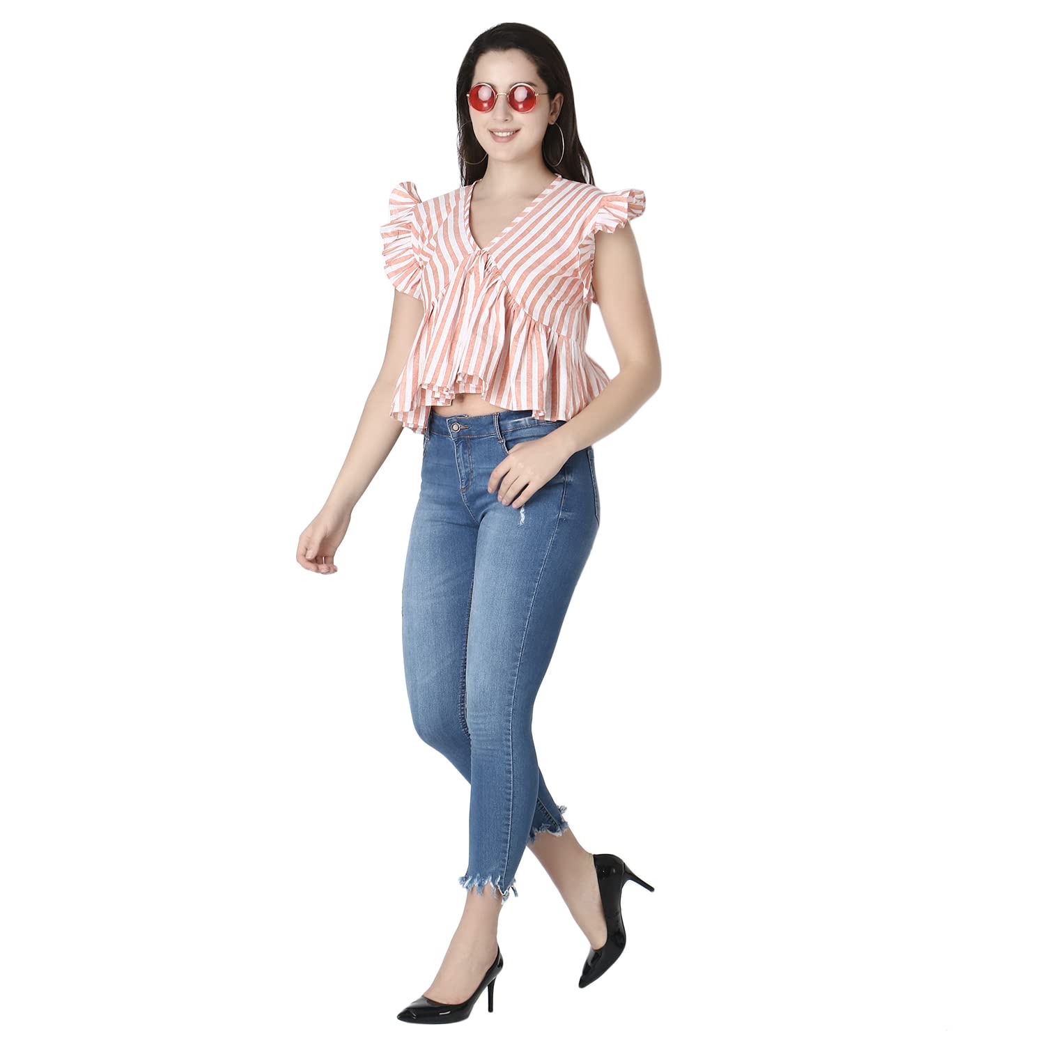 GRECIILOOKS Camisetas de algodón para mujer, informal, estampadas, básicas, de verano, corte regular