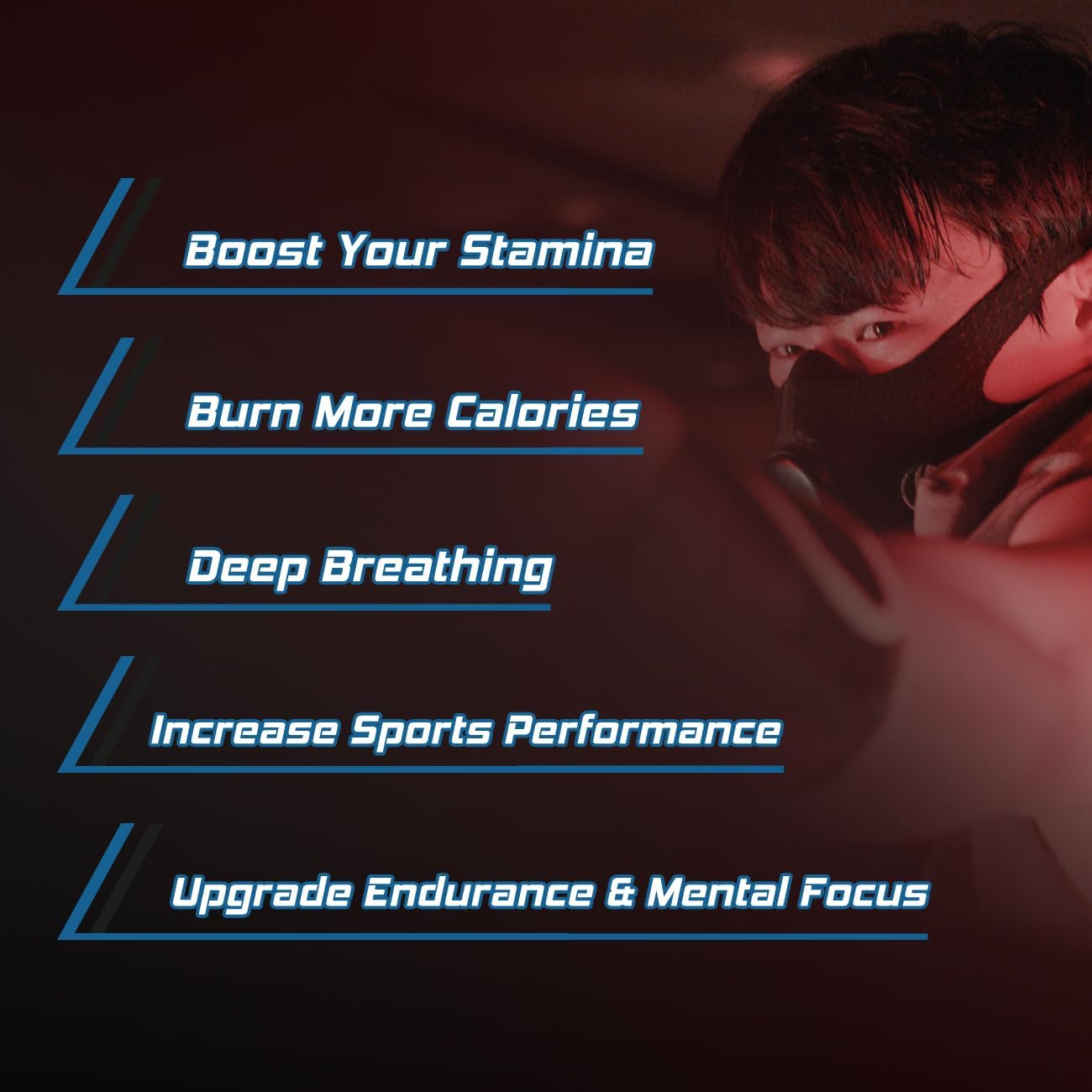 Bigbreathe Brest Mask - Breathing Mask for Exercises, Cardio Workouts, Running, Increase Sports Performance, Workout Tolerance, 9 Resistance Levels, Detachable(M)