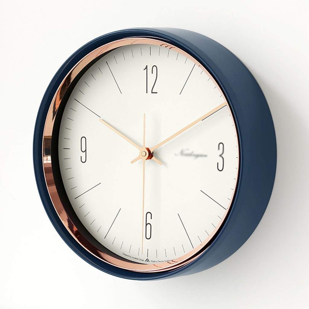 Household Retro Nordic tasca del quarzo Mute Orologio da parete forata(D,Small)