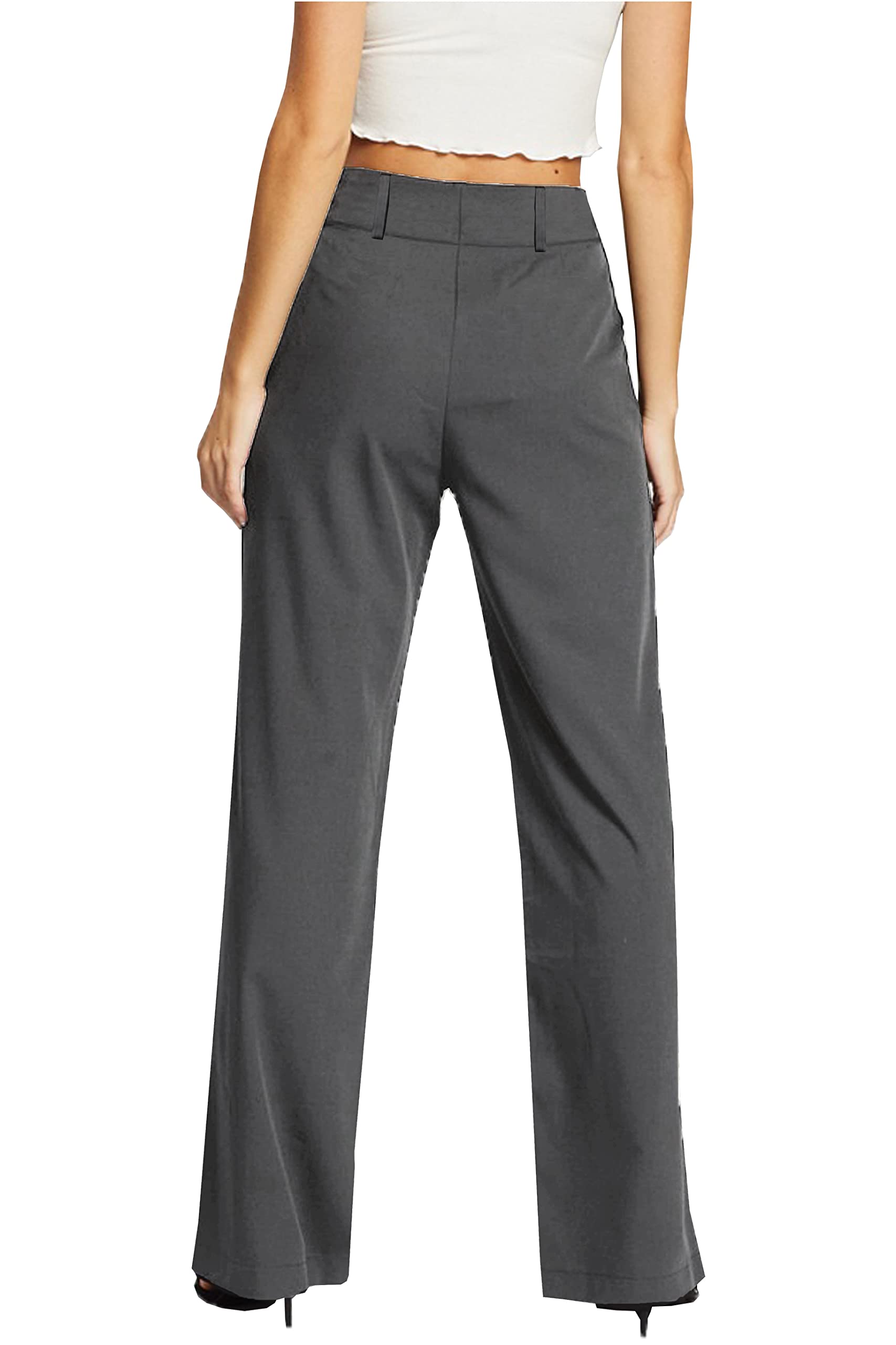 femiss Pantaloni da donna a gamba larga su misura per ufficio lavoro elegante formale vestibilità rilassata pantaloni