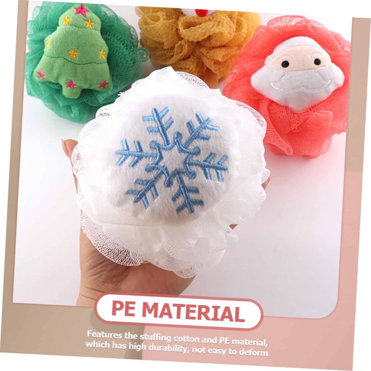 12 Pezzi Spugne Loofah Bagno Natalizie Palle Bagno Morbide per Esfoliazione e Pulizia Pori Accessori Doccia Pratici per Tutta la Famiglia