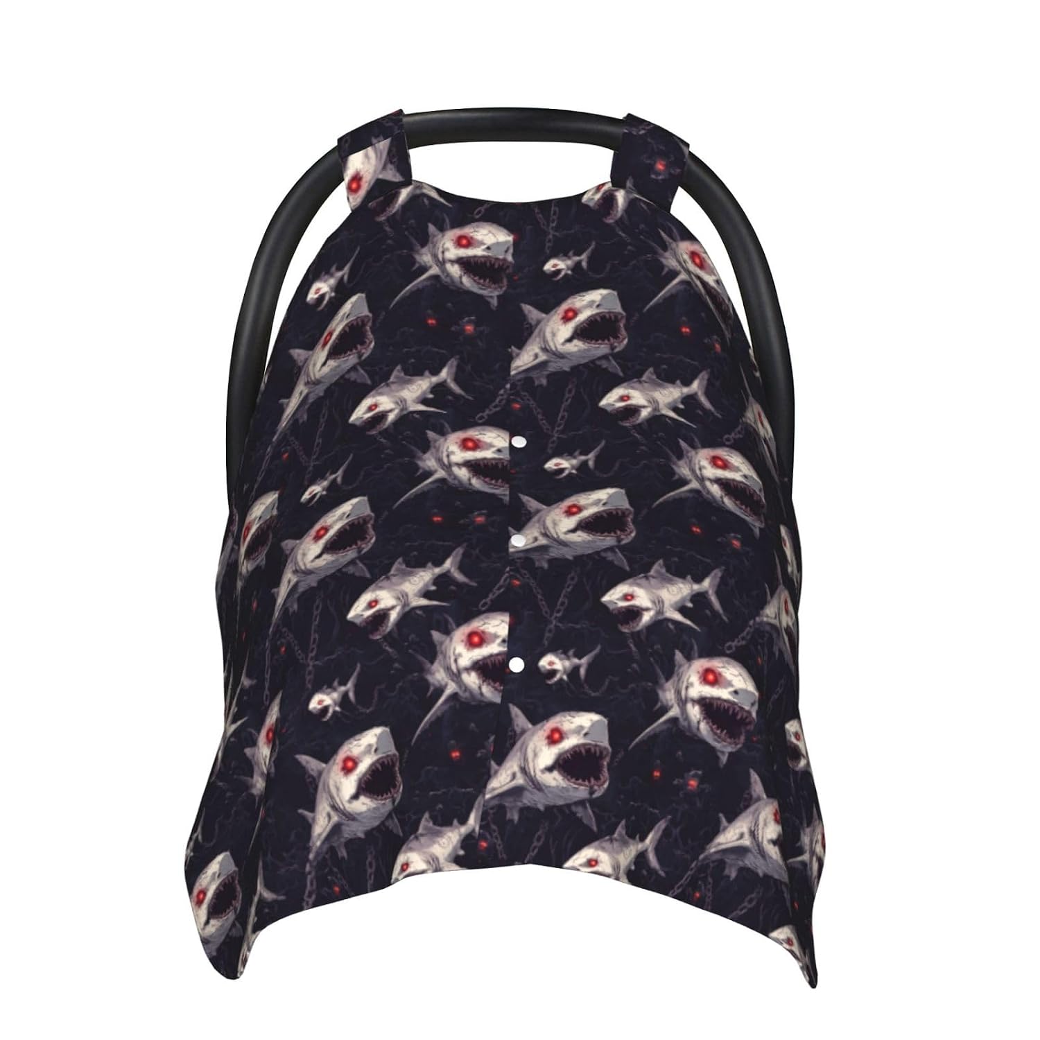 Cool Dark Shark Print Baby Car Seat Covers, Breathable Nursing Cover Breastfeeding Cover, Stroller Covers, Baby Boys Girls Newborn Essentials, Multi-use Infant Carseat Canopy