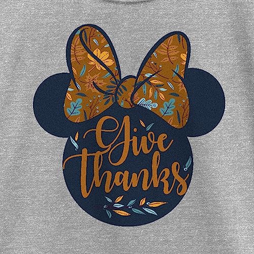 Disney Minnie Mouse Give Thanks Fall Logo Girls Heather T-Shirt2