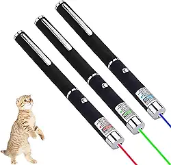 3 peças ponteiro vermelho verde azul para gatos, cães, animais de estimação, brinquedos interativos para exercícios de perseguição para gatos internos, controles remotos de apresentação para