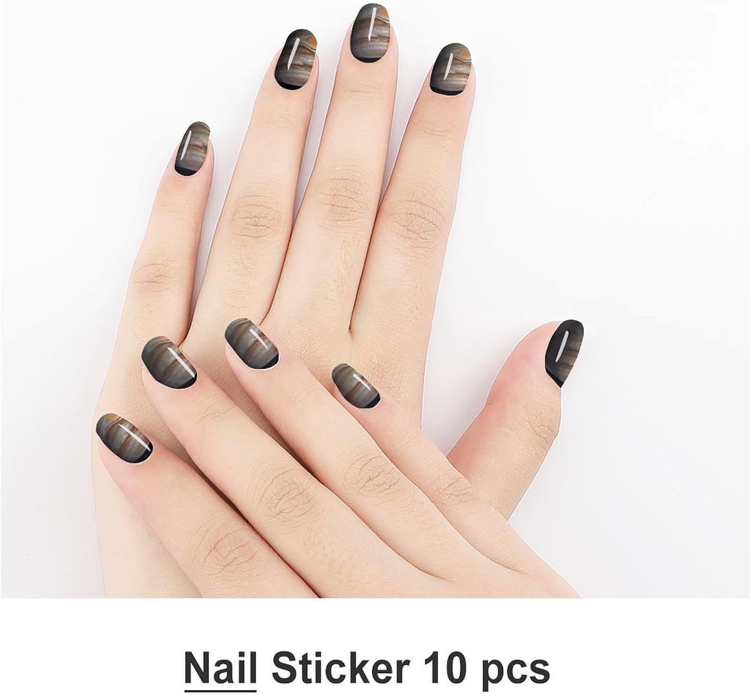 100 Pieces Full Nail Wraps Self-Adhesive Gel Nail Stickers for Women | Jupiter Landscape Nail Strips, UV Free, Chip Resistant, Waterproof Full Cover, Long Lasting Nail Decals