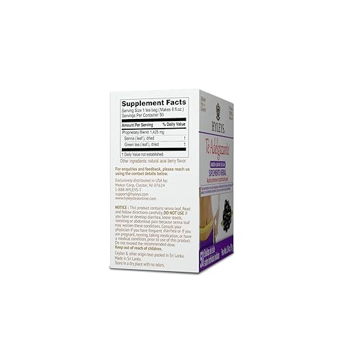 Miniatura 3 de Hyleys Slim Tea Sabor Acai Berry - Suplemento de hierbas para la pérdida de peso, limpieza y desintoxicación - 50 bolsas de té (paquete de 1)