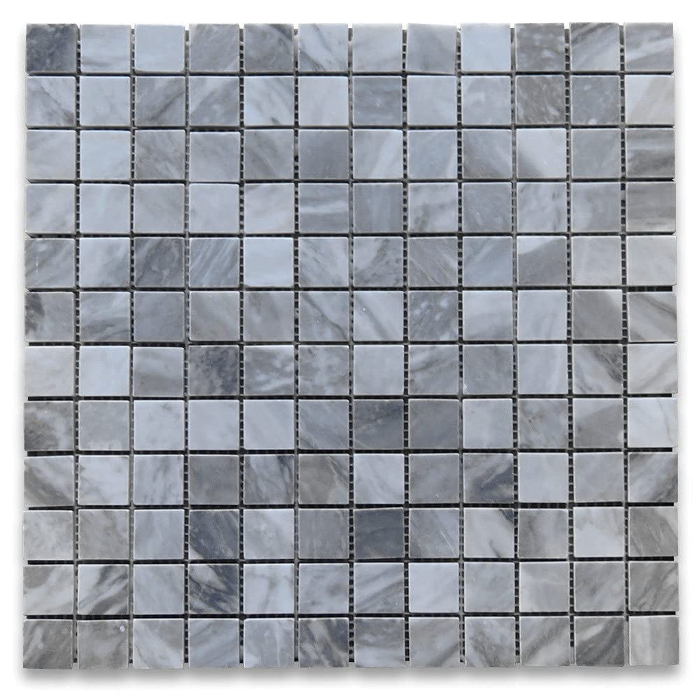 Stone Center Online Bardiglio Gray Marble 1x1 Square Mosaic Tile Honed Kitchen Bath Wall Floor Backsplash Shower (1 Sheet)