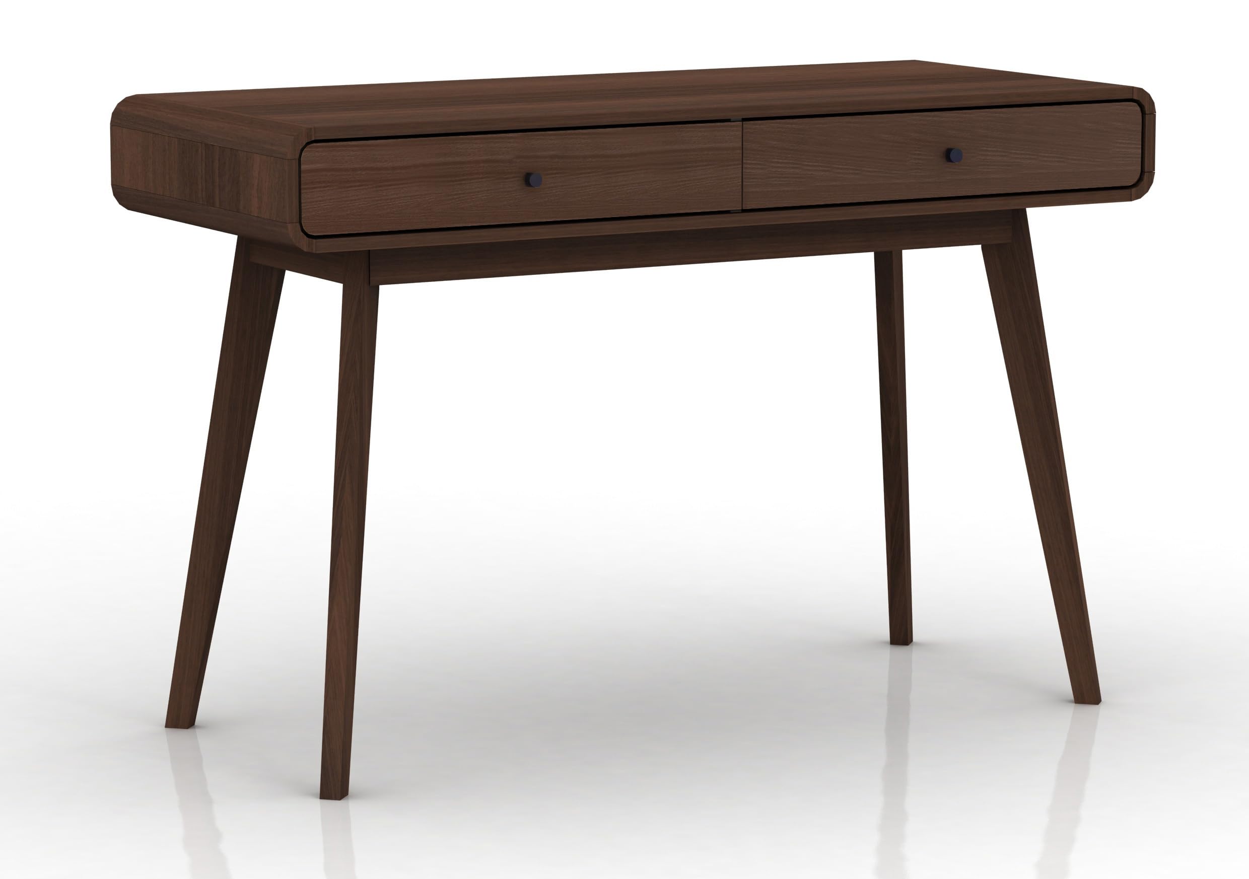 Loft24 Cassie Compact Desk - Walnut - Brown - 2 Drawer
