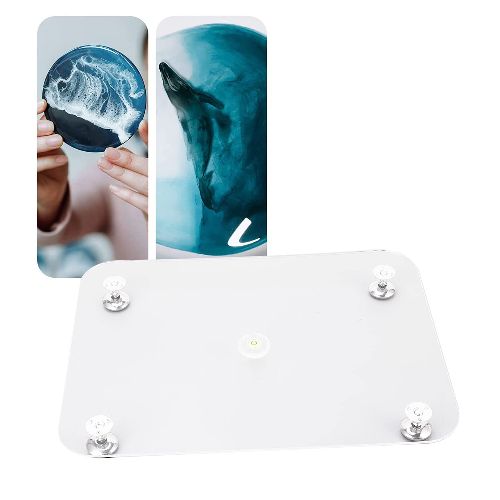 Nelyrho Glas-Nivellierbrett 40,6x30,5 Cm - Verstellbarer Harztisch Für Präzises Arbeiten